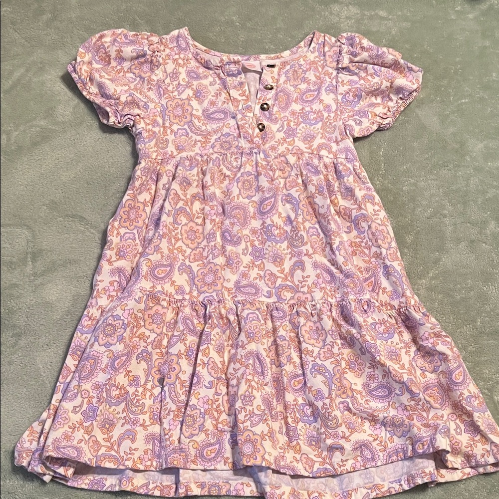 Wonder Nation Paisley Kids Dress - Lavender and Peach
